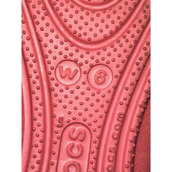 Crocs Isabella Sandals Pink/Orange Jelly T Strap Strappy Slip On Flats Women 6 - Picture 8 of 8